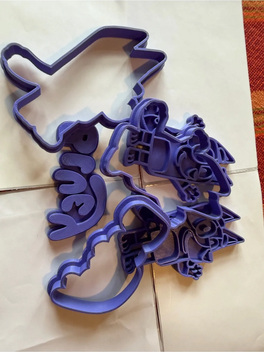 3D Printed Bluey Cookie Cutter Set Bingo Logo Tag Handmade 3pc Baking